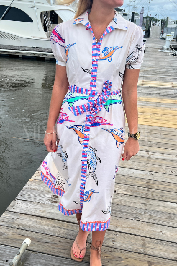 Plantation Key Dress by King + Pitt, chroma reef print