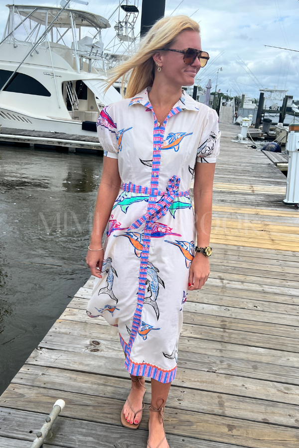 Plantation Key Dress by King + Pitt, chroma reef print