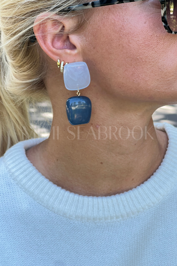 Poppy earrings, blue