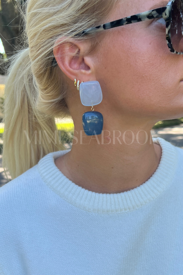 Poppy earrings, blue