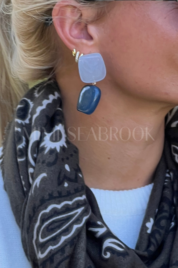 Poppy earrings, blue