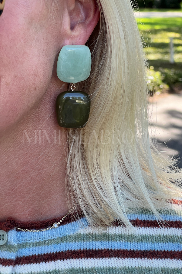 Poppy earrings, green