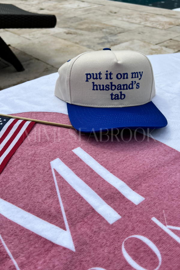 Put it on my Husband's Tab hat, blue
