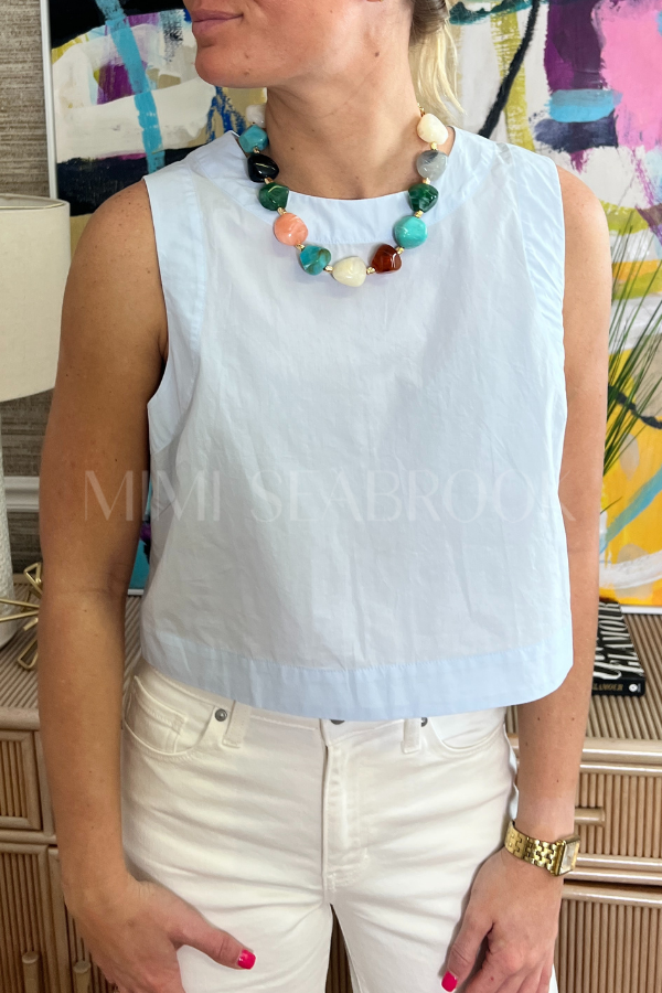 Putman top, baby blue