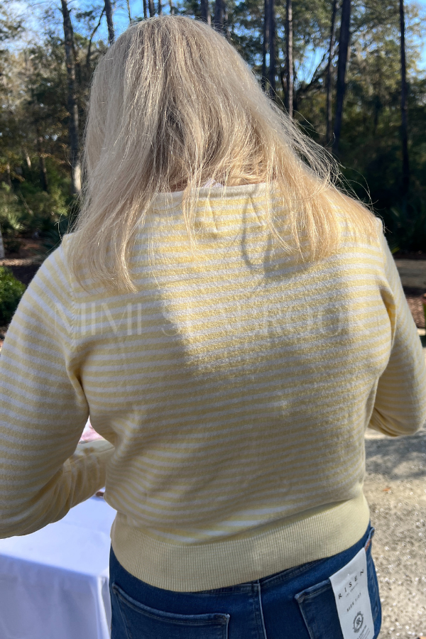 Randel sweater, yellow/white