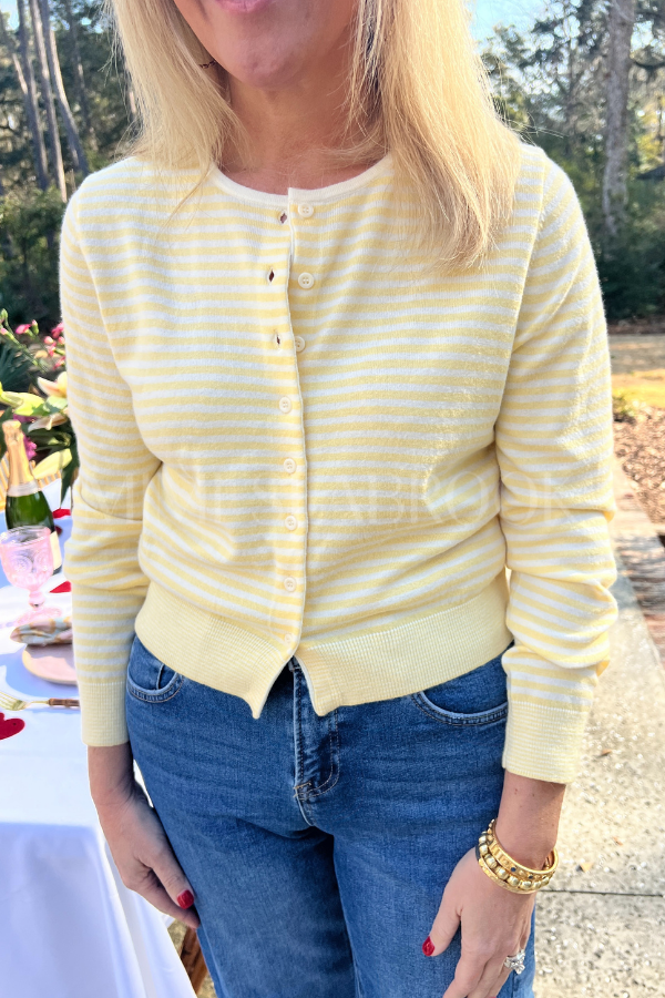 Randel sweater, yellow/white