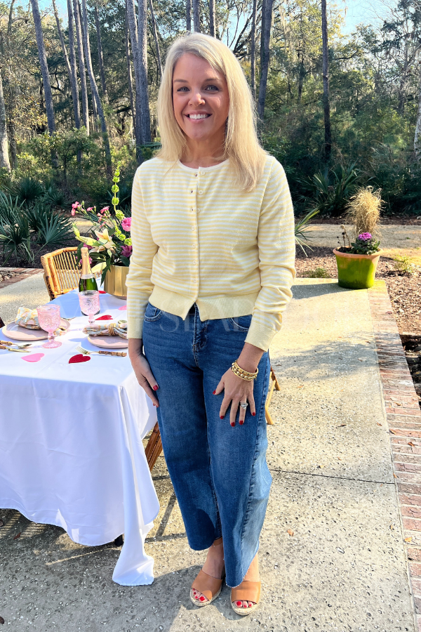 Randel sweater, yellow/white