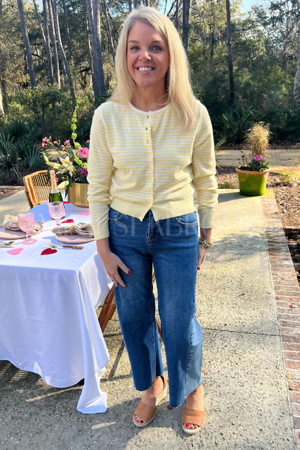 Randel sweater, yellow/white