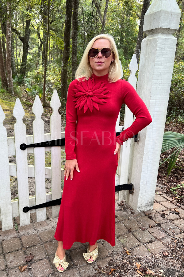 Red Flower Maxi Dress by Farm Rio