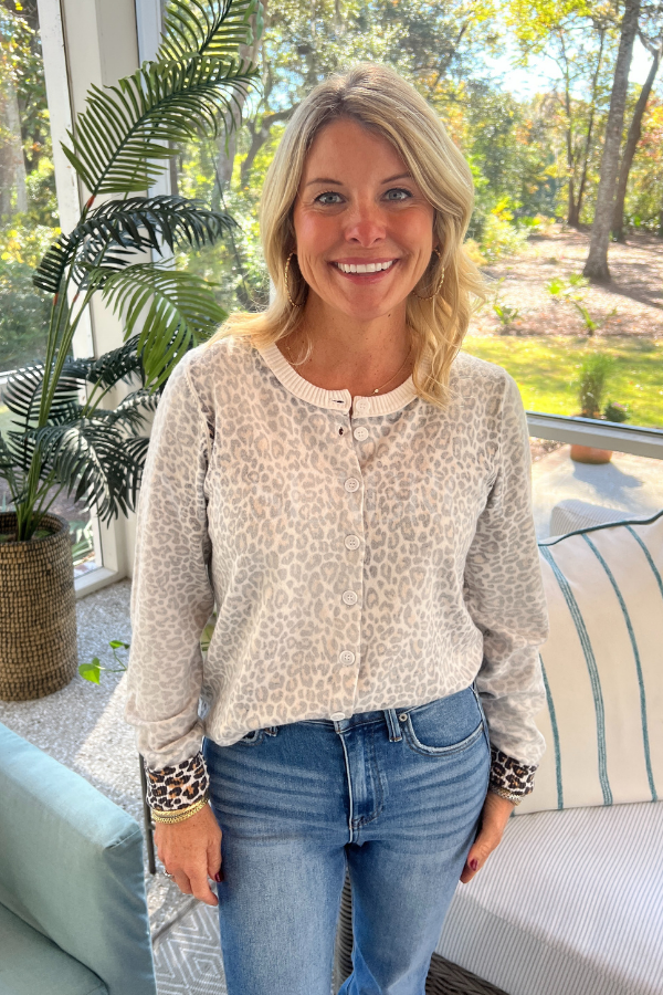 Regina cardigan sweater, cream