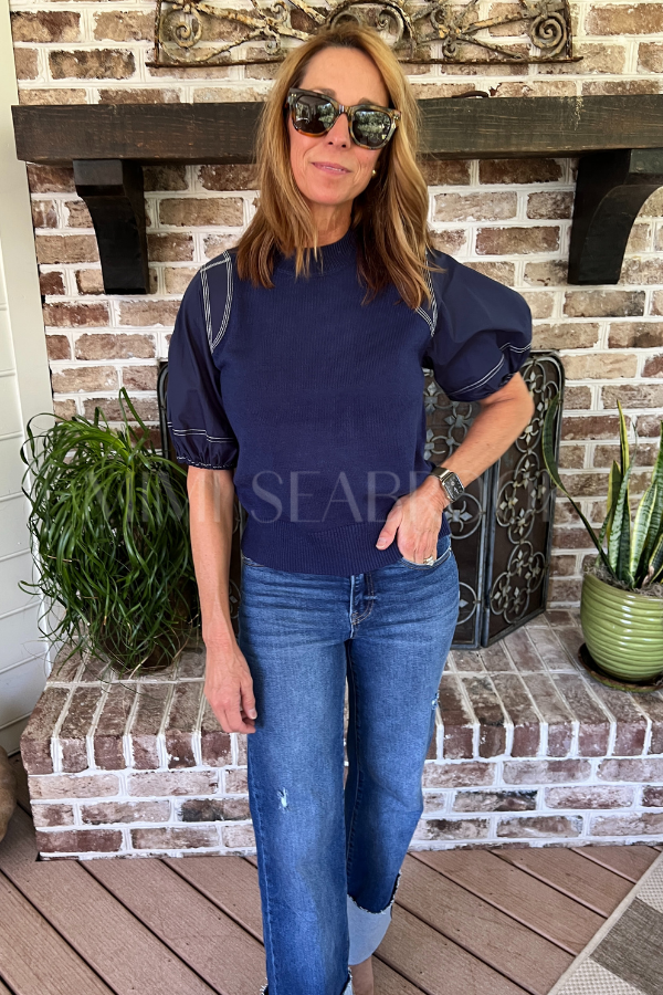 Rhona sweater top, navy