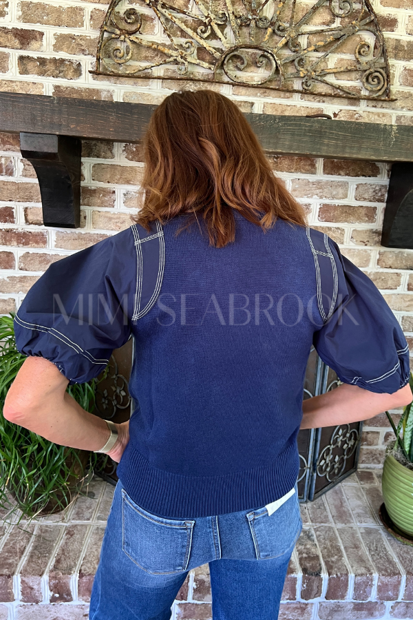 Rhona sweater top, navy