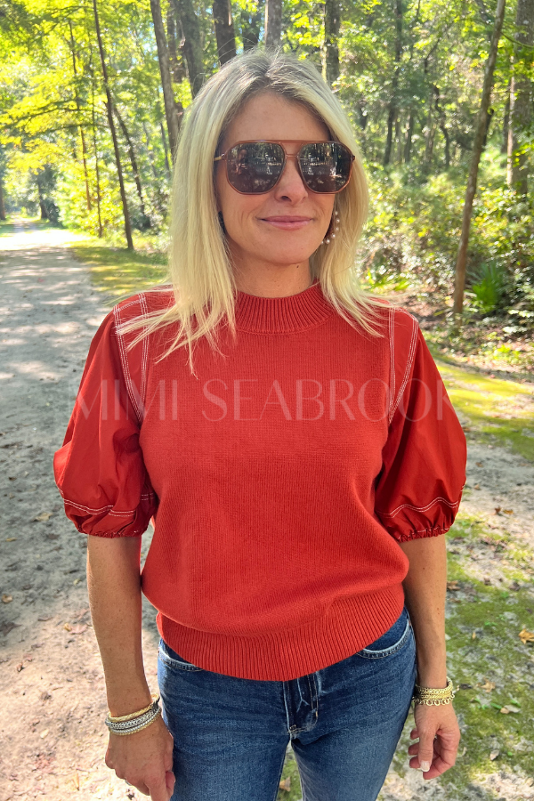 Rhona sweater top, orange