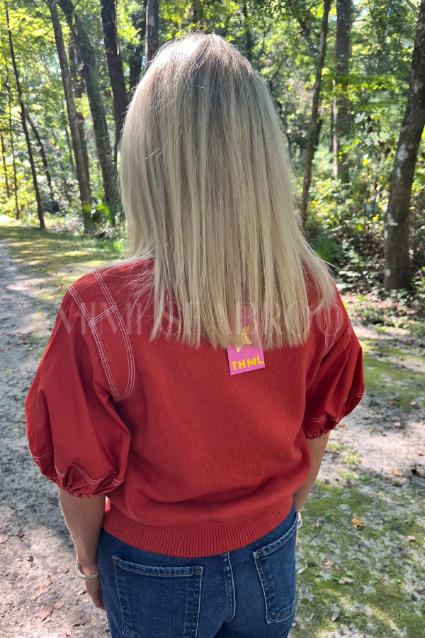 Rhona sweater top, orange