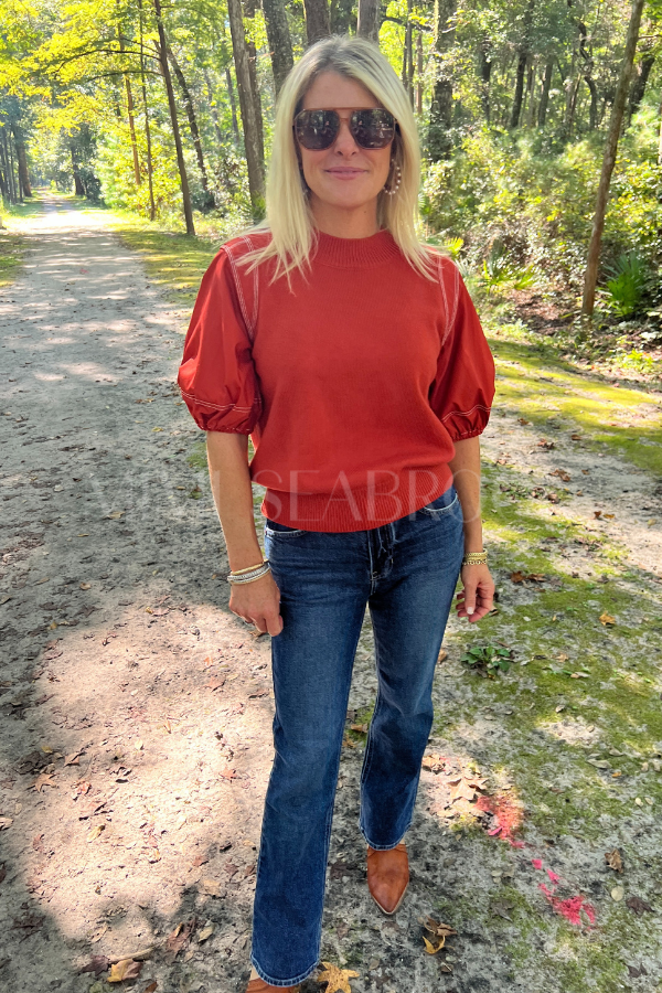 Rhona sweater top, orange