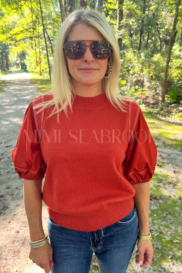 Rhona sweater top, orange