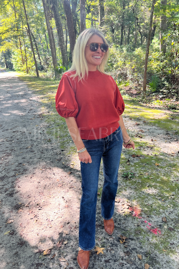 Rhona sweater top, orange