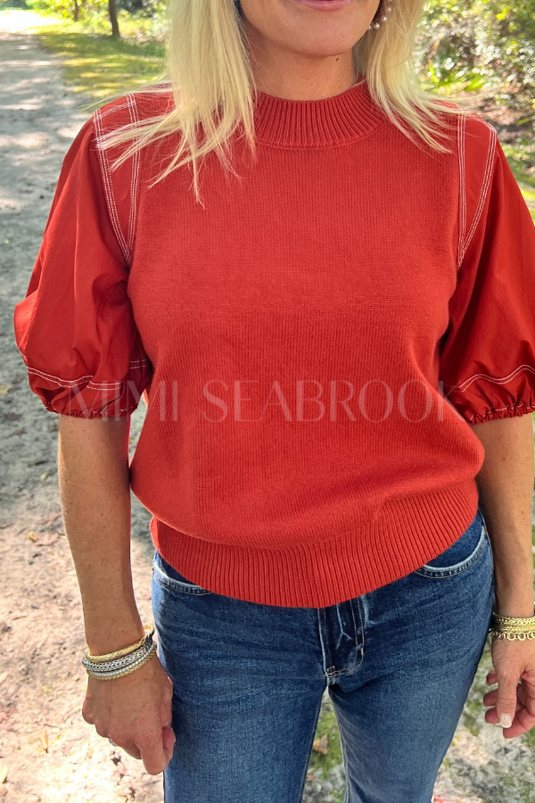 Rhona sweater top, orange