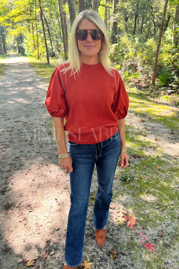 Rhona sweater top, orange