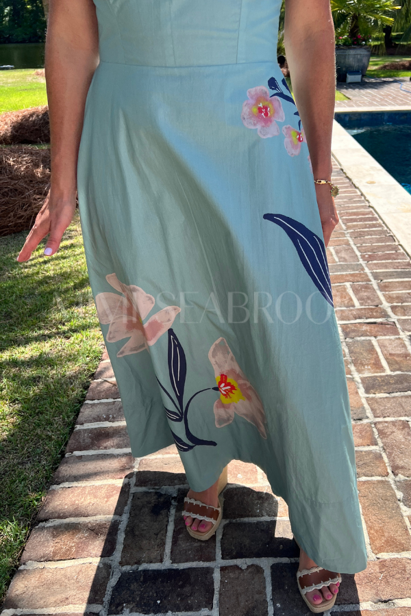 Riley Ankle Dress, Moresco Blue Surf by Cleobella