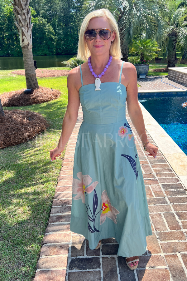Riley Ankle Dress, Moresco Blue Surf by Cleobella