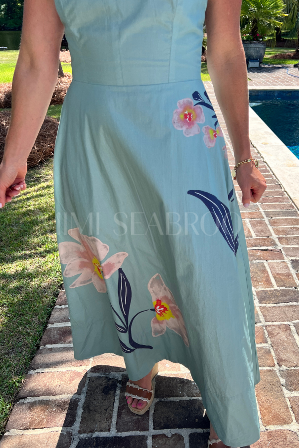 Riley Ankle Dress, Moresco Blue Surf by Cleobella