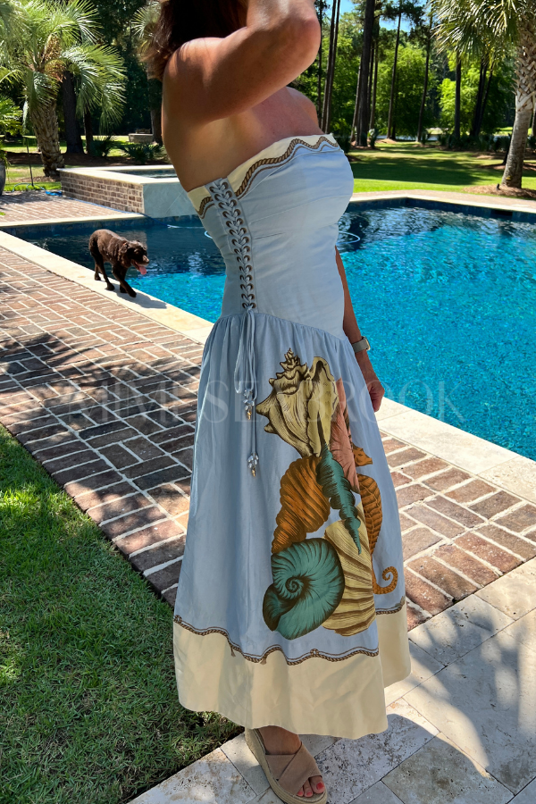 Rio Souvenir Strapless Maxi Dress by Farm Rio
