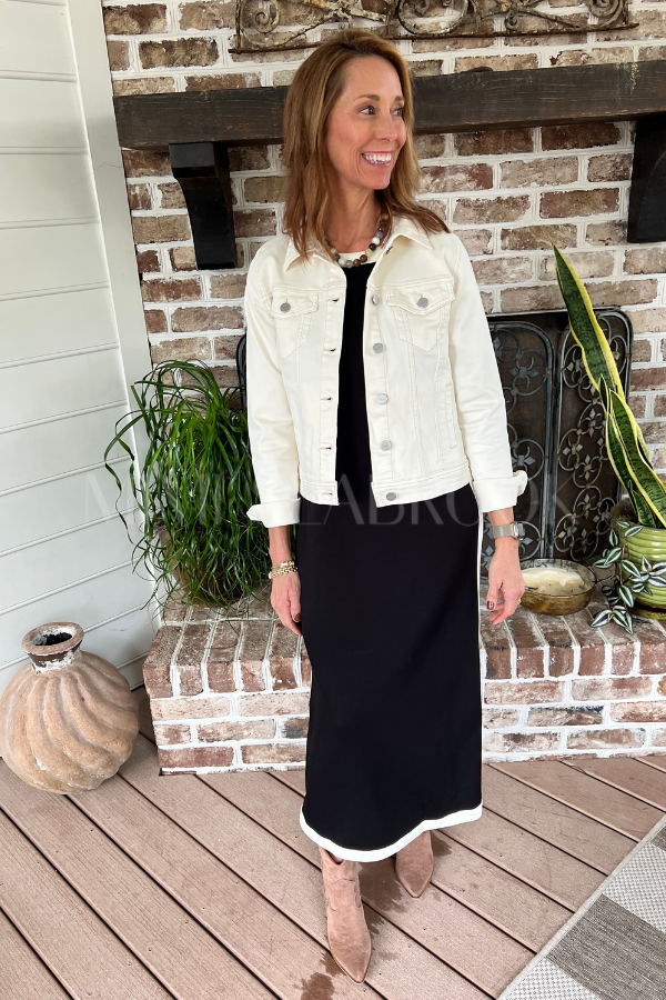 Risley denim jacket, ivory