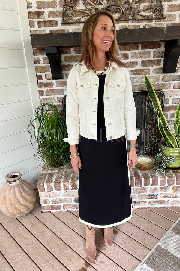 Risley denim jacket, ivory