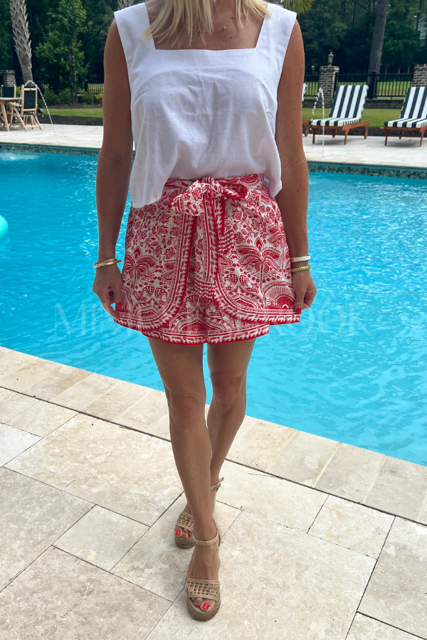 River Ride Red Shorts by Farm Rio