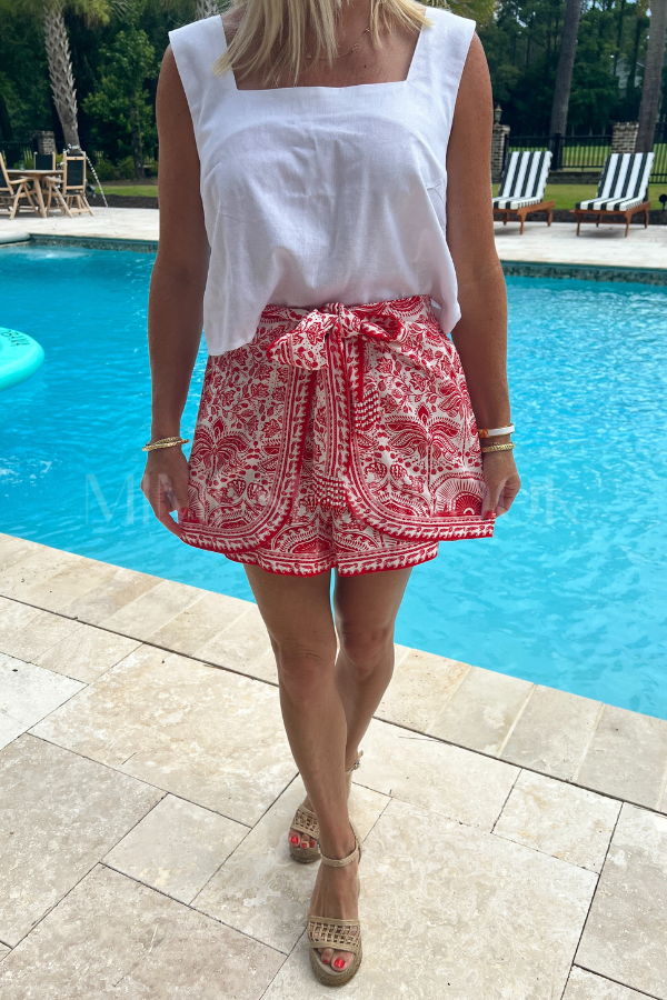 River Ride Red Shorts by Farm Rio