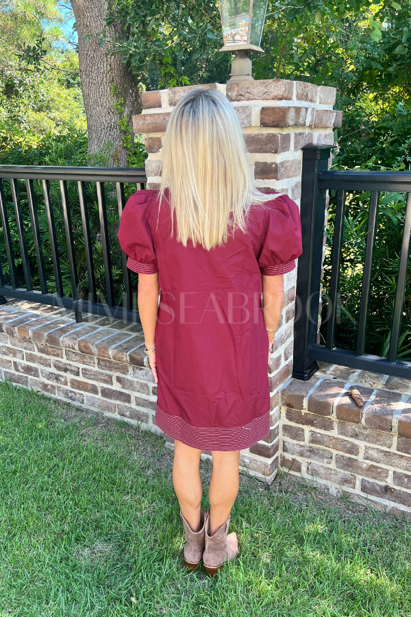 Rosalee dress, burgundy