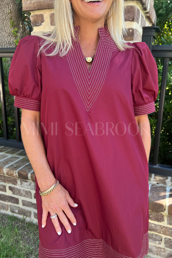 Rosalee dress, burgundy