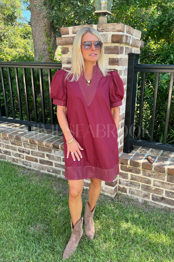 Rosalee dress, burgundy