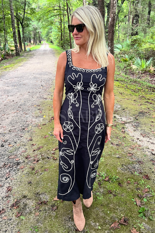 Ruxandra Midi Dress, Black by Cleobella