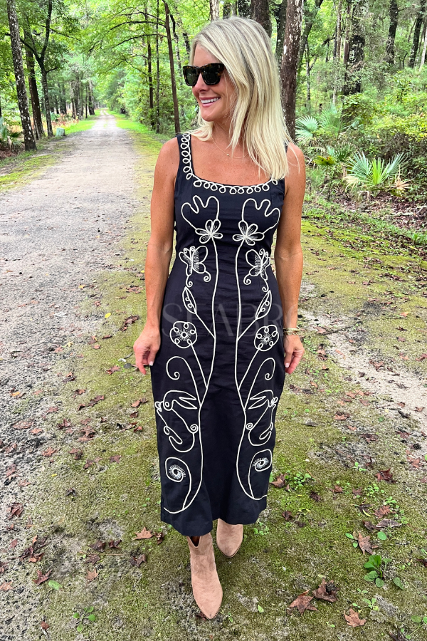 Ruxandra Midi Dress, Black by Cleobella