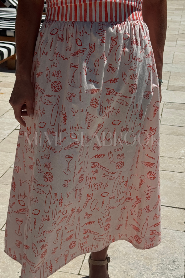 Sabrina skirt, red print