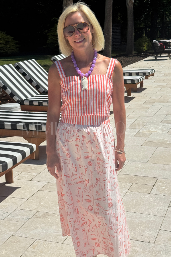 Sabrina skirt, red print