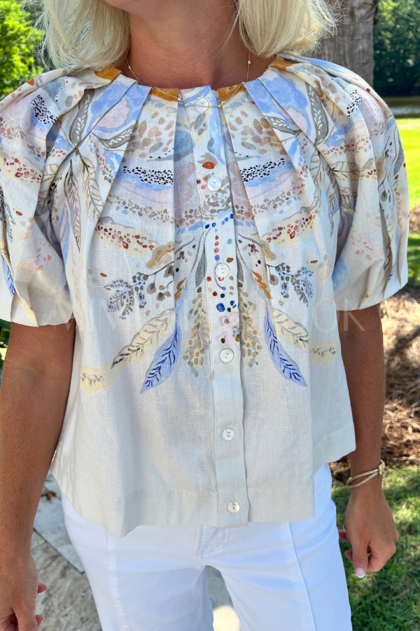 Salome Top, Goleta Print by Cleobella