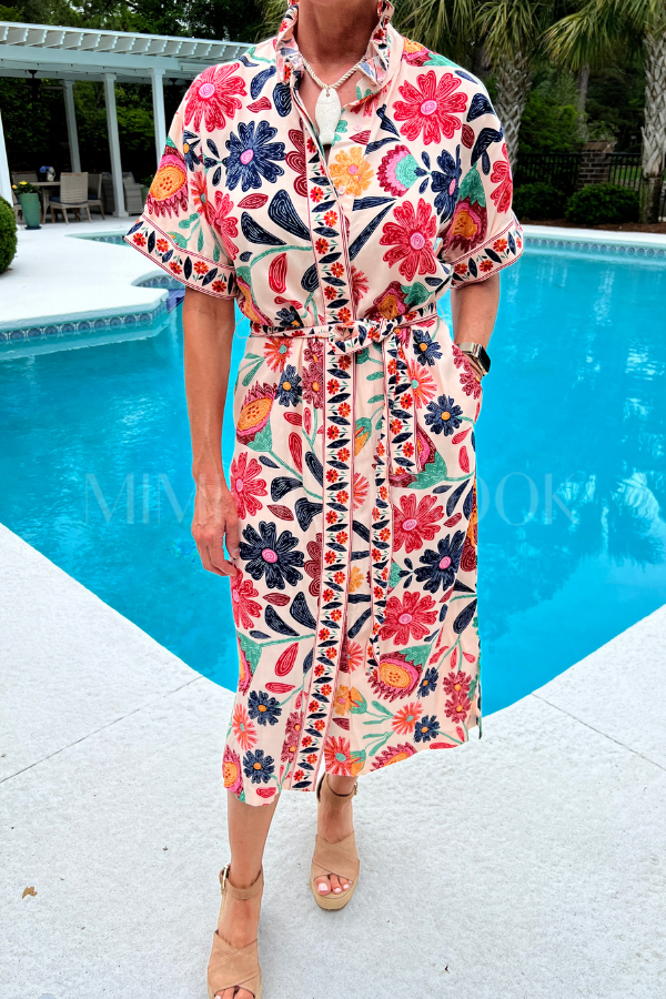 Sandford dress, coral