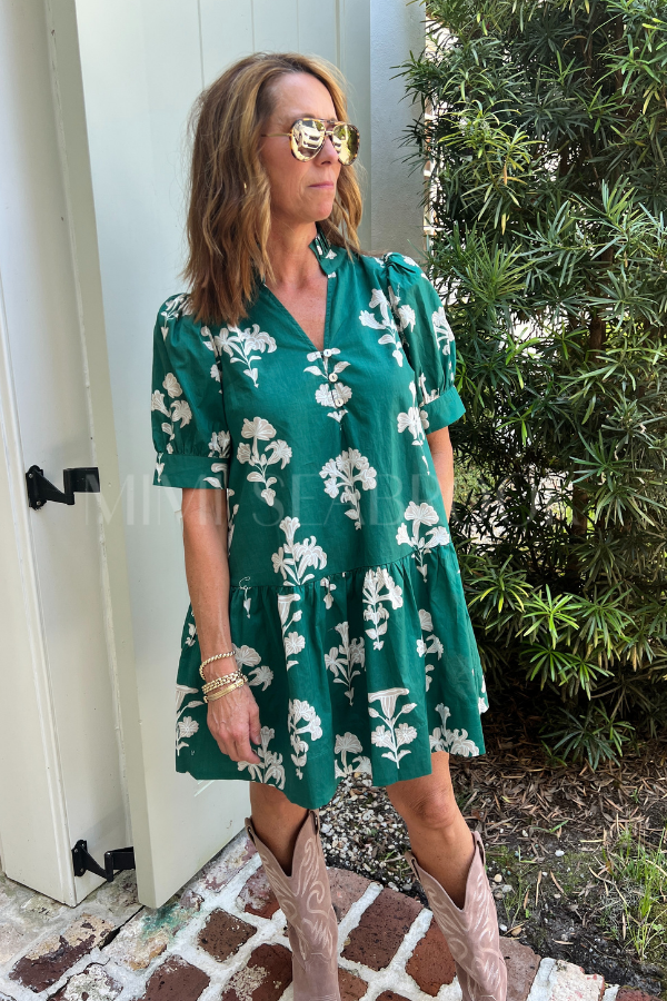 Sasha dress, hunter green