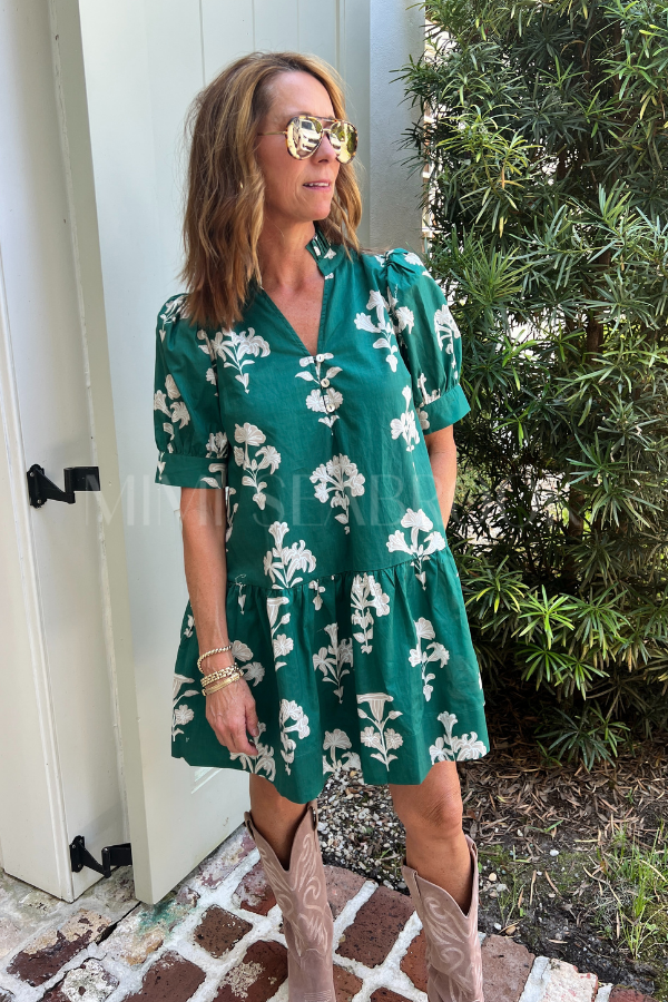 Sasha dress, hunter green