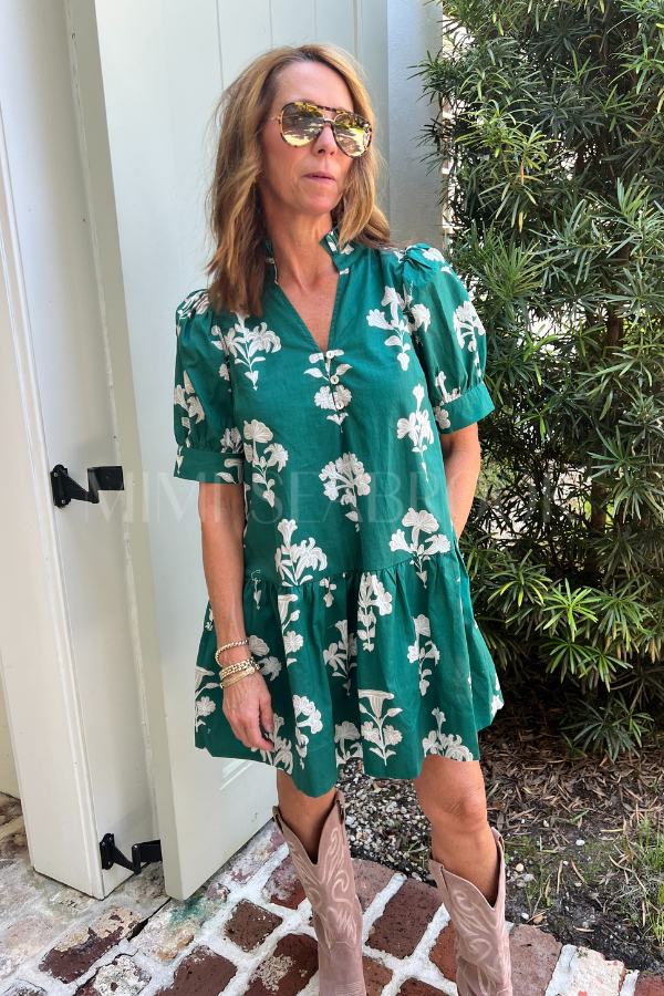 Sasha dress, hunter green