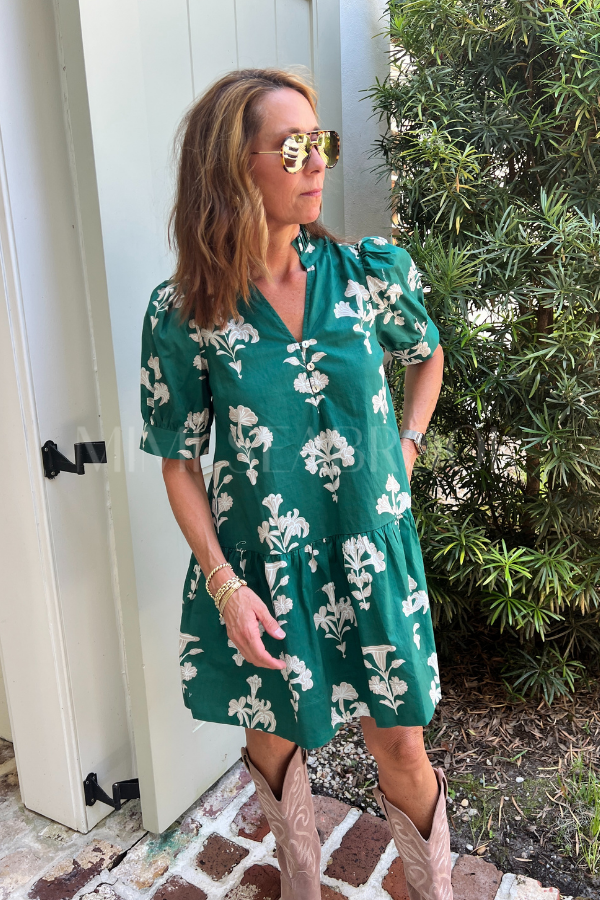 Sasha dress, hunter green