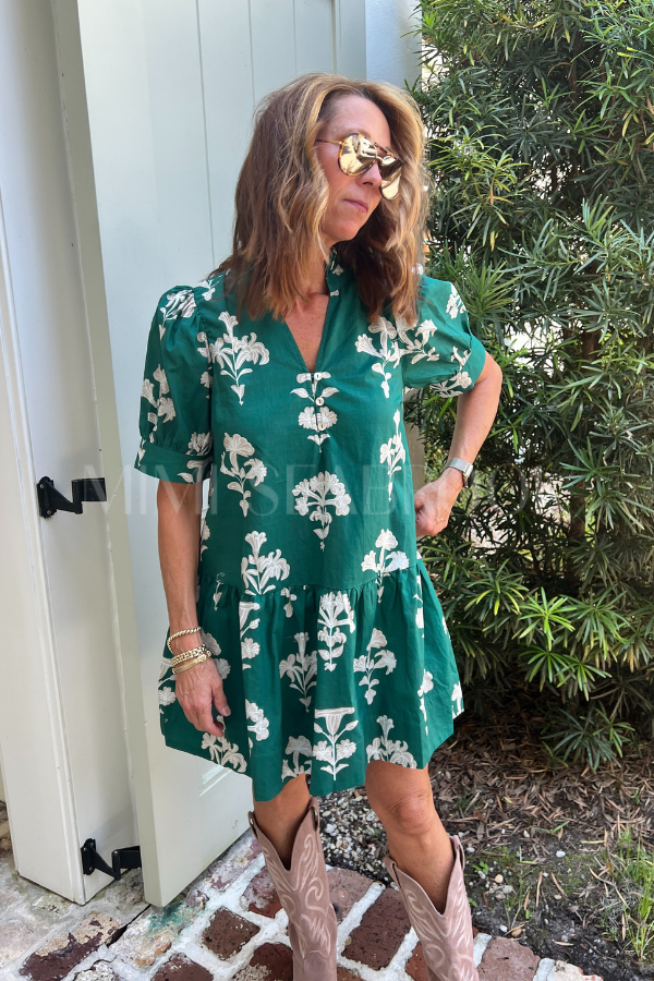 Sasha dress, hunter green