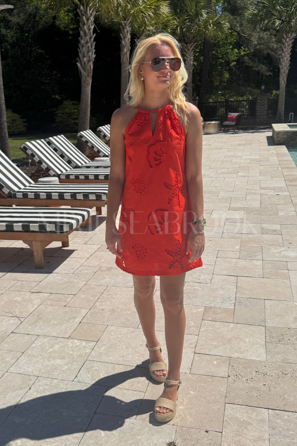 Saye dress, coral