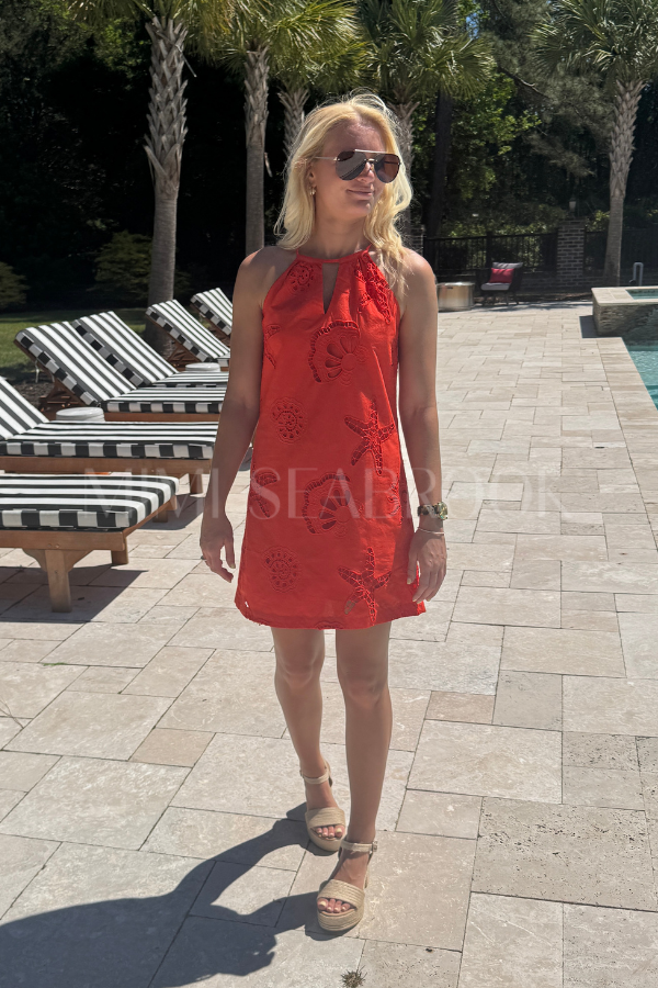 Saye dress, coral