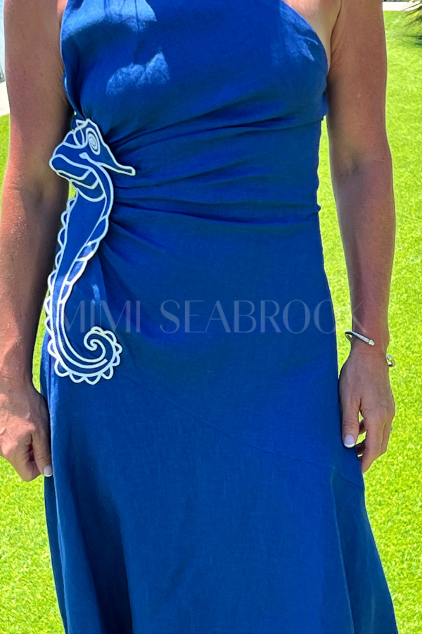 Seahorse Embroidery Maxi Dress by Farm Rio