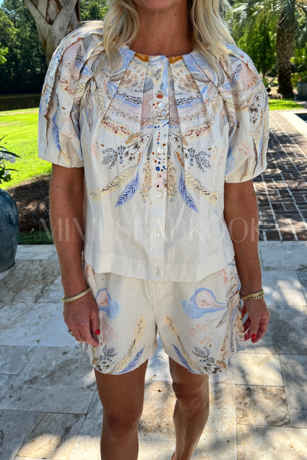 Salome Top, Goleta Print by Cleobella