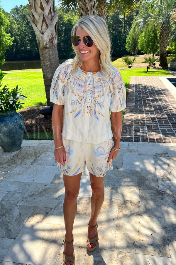 Salome Top, Goleta Print by Cleobella